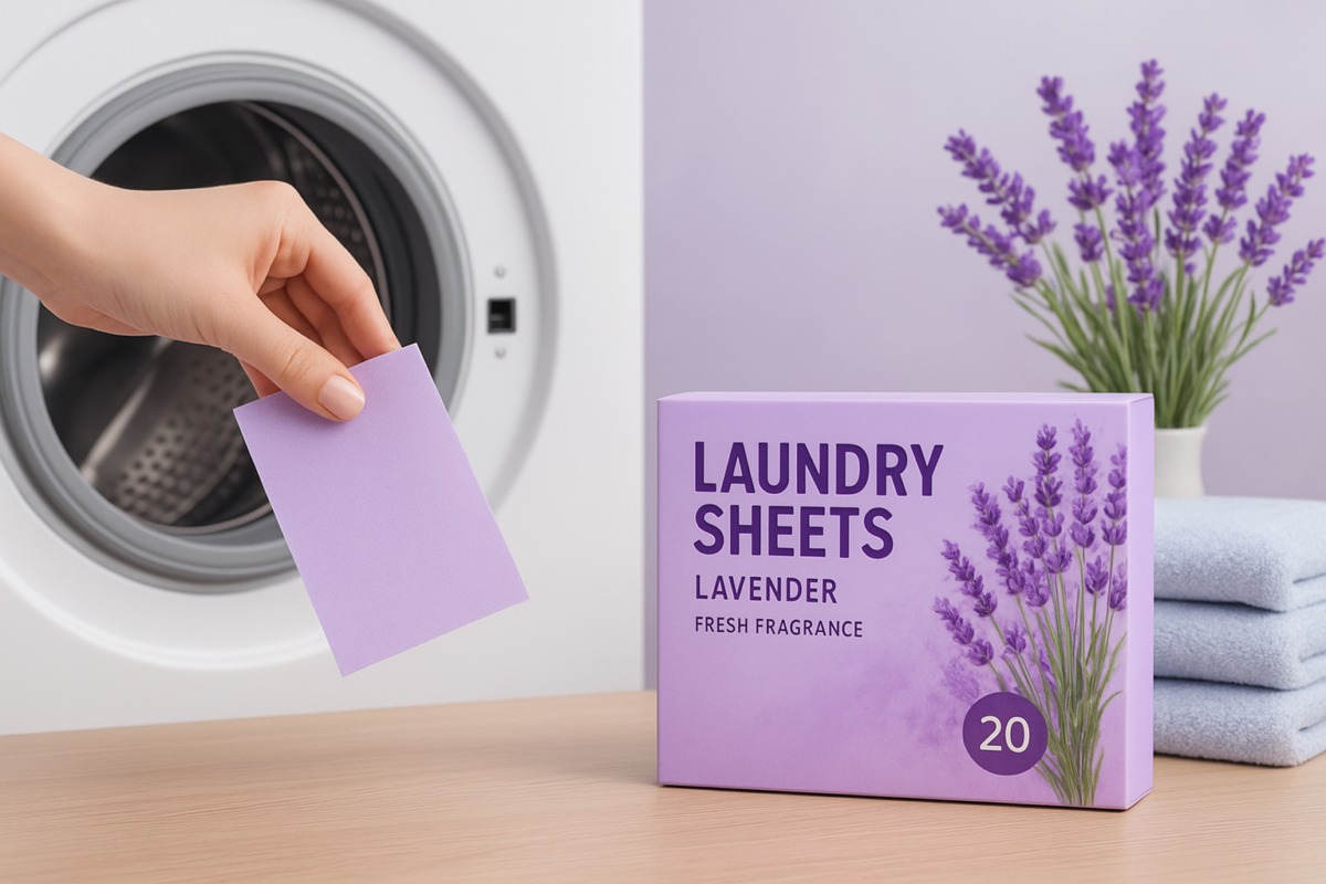 lavender laundry detergent sheet